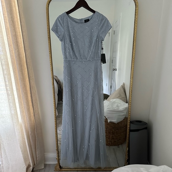 NWT Adrianna Papell Beaded Blouson Gown - Picture 2 of 7